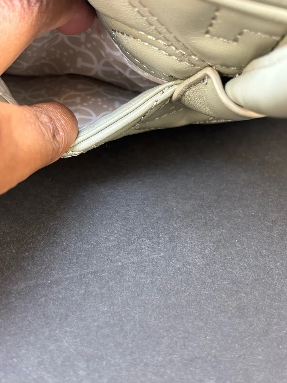Purse Bag Sage Green Quilted Faux Leather Satchel